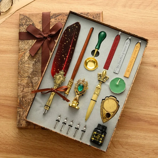Antique Feather Dip Pen Kit