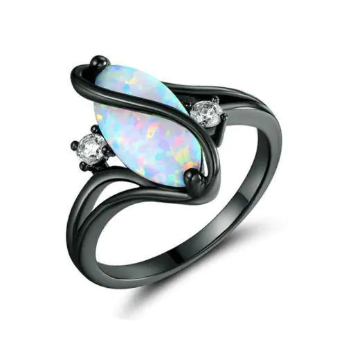 Luxurious Black Opal Ring